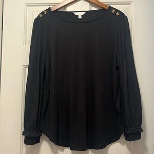 LC Lauren Conrad Smocked Cuff Top